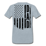 Dad American Flag Men's Premium T-Shirt CK1903 - Black - heather ice blue