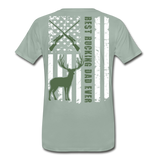 Hunting Flag Best Bucking Dad Ever Men's Premium T-Shirt (CK4118) - steel green