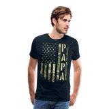 Papa Camo American Flag Men's Premium T-Shirt - deep navy