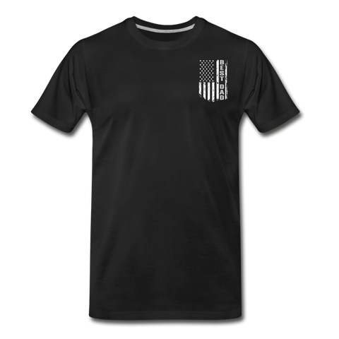 Best Dad American Flag Men's Premium T-Shirt - black