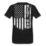 Best Dad American Flag Men's Premium T-Shirt - black