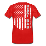Best Dad American Flag Men's Premium T-Shirt - red