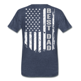 Best Dad American Flag Men's Premium T-Shirt - heather blue
