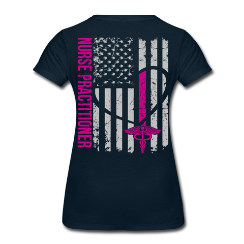 Laura Nurse Practitioner Flag Women’s Premium T-Shirt - deep navy