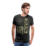 Camo American Flag Papa Men's Premium T-Shirt - black
