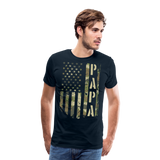 Camo American Flag Papa Men's Premium T-Shirt - deep navy