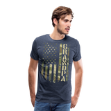 Camo American Flag Grandpa Men's Premium T-Shirt - heather blue