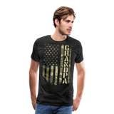 Camo American Flag Grandpa Men's Premium T-Shirt - charcoal gray