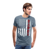 American Flag Daddy Men's Premium T-Shirt (CK1931) - steel blue