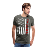 American Flag Daddy Men's Premium T-Shirt (CK1931) - asphalt gray