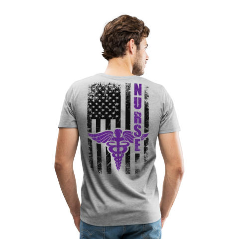 Nurse Flag Men's Premium T-Shirt (CK1809) - heather gray
