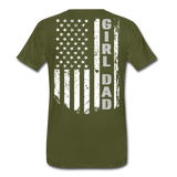 Girl Dad American Flag Men's Premium T-Shirt - olive green