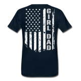 Girl Dad American Flag Men's Premium T-Shirt - deep navy