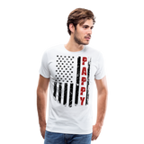 Pappy American Flag Men's Premium T-Shirt - white
