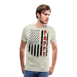 Pappy American Flag Men's Premium T-Shirt - heather oatmeal