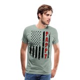 Pappy American Flag Men's Premium T-Shirt - steel green