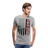 America Flag Daddy Men's Premium T-Shirt (CK1931) - heather gray