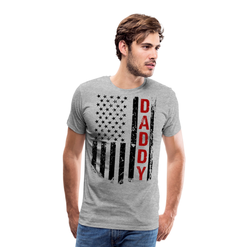 America Flag Daddy Men's Premium T-Shirt (CK1931) - heather gray