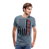 America Flag Daddy Men's Premium T-Shirt (CK1931) - steel blue