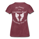 Fiancé Guardian Angel Women’s Premium T-Shirt - heather burgundy