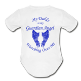 Daddy Guardian Angel Organic Short Sleeve Baby Bodysuit - white