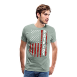 Patriot American Flag Men's Premium T-Shirt - steel green