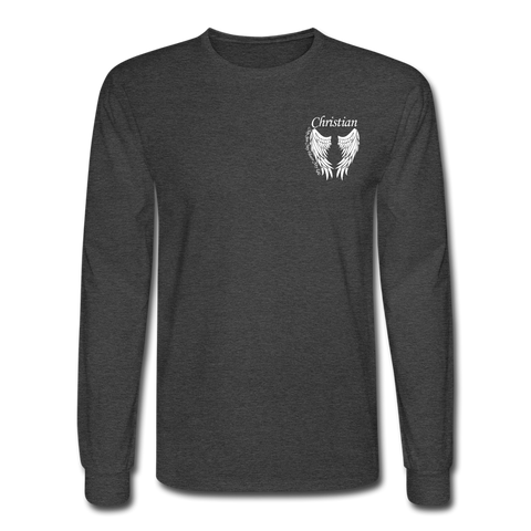 Christian My Son My Heart My Life Men's Long Sleeve T-Shirt - heather black