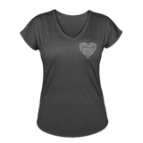 Christian Heart Women's Tri-Blend V-Neck T-Shirt - deep heather