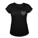 Christian Heart Women's Tri-Blend V-Neck T-Shirt - black