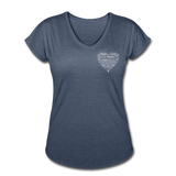 Christian Heart Women's Tri-Blend V-Neck T-Shirt - navy heather