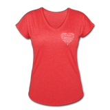 Christian Heart Women's Tri-Blend V-Neck T-Shirt - heather red