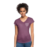 Christian Heart Women's Tri-Blend V-Neck T-Shirt - heather plum