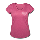 Christian Heart Women's Tri-Blend V-Neck T-Shirt - heather raspberry
