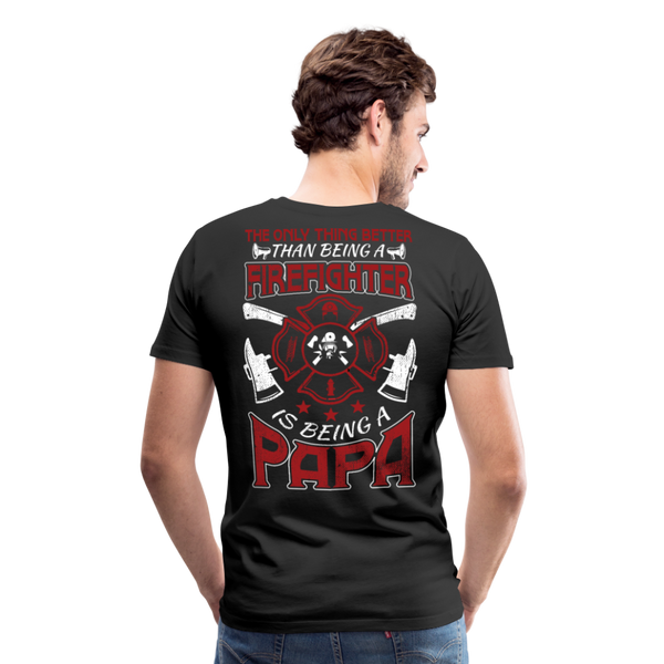 Firefighter Papa Men's Premium T-Shirt (CK3907) - black