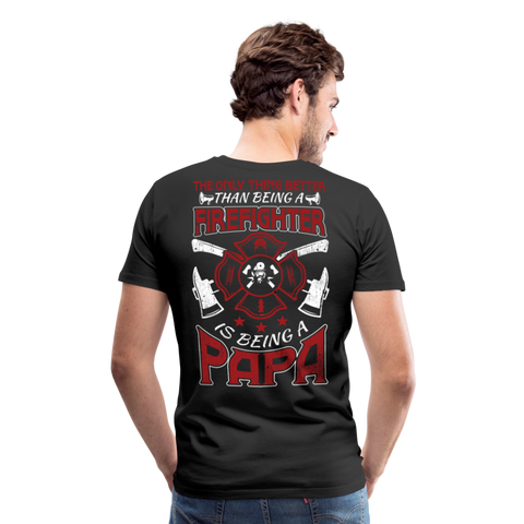 Firefighter Papa Men's Premium T-Shirt (CK3907) - black