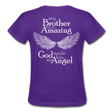 Brother Amazing Angel - Sister of an Angel Gildan Ultra Cotton Ladies T-Shirt - purple
