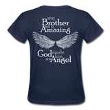 Brother Amazing Angel - Sister of an Angel Gildan Ultra Cotton Ladies T-Shirt - navy