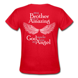 Brother Amazing Angel - Sister of an Angel Gildan Ultra Cotton Ladies T-Shirt - red