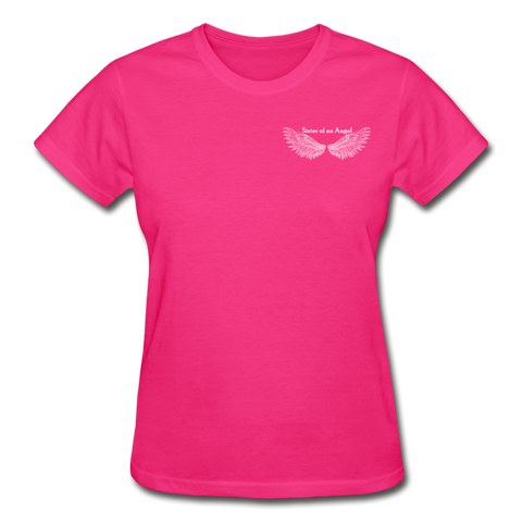 Brother Amazing Angel - Sister of an Angel Gildan Ultra Cotton Ladies T-Shirt - fuchsia