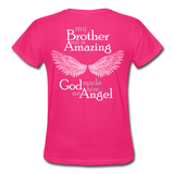 Brother Amazing Angel - Sister of an Angel Gildan Ultra Cotton Ladies T-Shirt - fuchsia