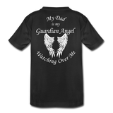 Dad Guardian Angel Kids' Premium T-Shirt (CK3549) - black