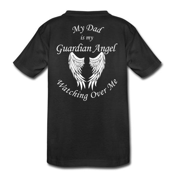Dad Guardian Angel Kids' Premium T-Shirt (CK3549) - black