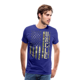 Camo Uncle American Flag Men's Premium T-Shirt - royal blue