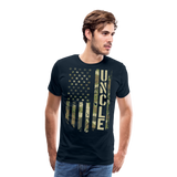 Camo Uncle American Flag Men's Premium T-Shirt - deep navy