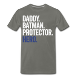 Daddy Batman Protector Hero Men's Premium T-Shirt - asphalt gray