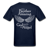 Brother Amazing Angel Sister of An Angel Gildan Ultra Cotton Adult T-Shirt - navy