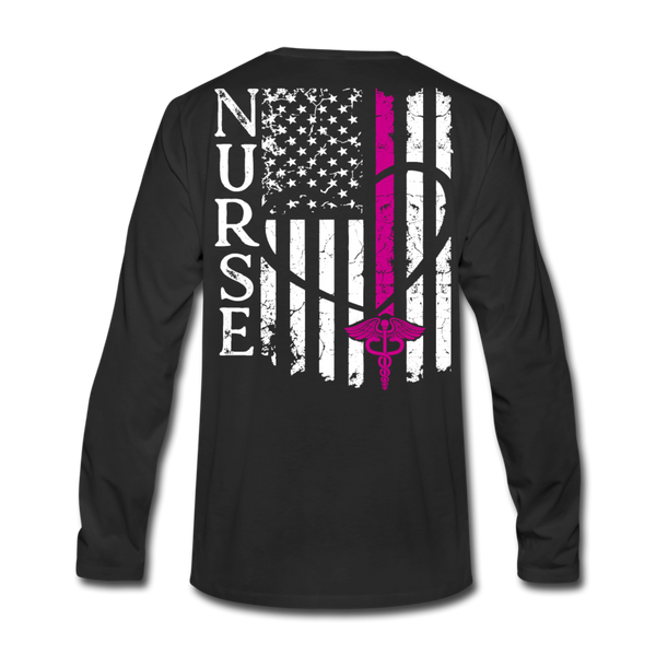 Nurse Flag Men's Premium Long Sleeve T-Shirt (CK1670) - black