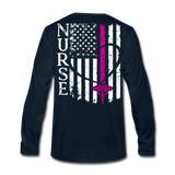 Nurse Flag Men's Premium Long Sleeve T-Shirt (CK1670) - deep navy