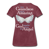 Grandson Guardian Angel Women’s Premium T-Shirt (CK1489) - heather burgundy