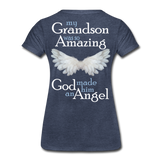Grandson Guardian Angel Women’s Premium T-Shirt (CK1489) - heather blue